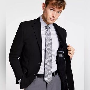 Michael Kors Koop Classic-Fit Stretch Blazer Suit Jacket Black 44 Regular - NWT